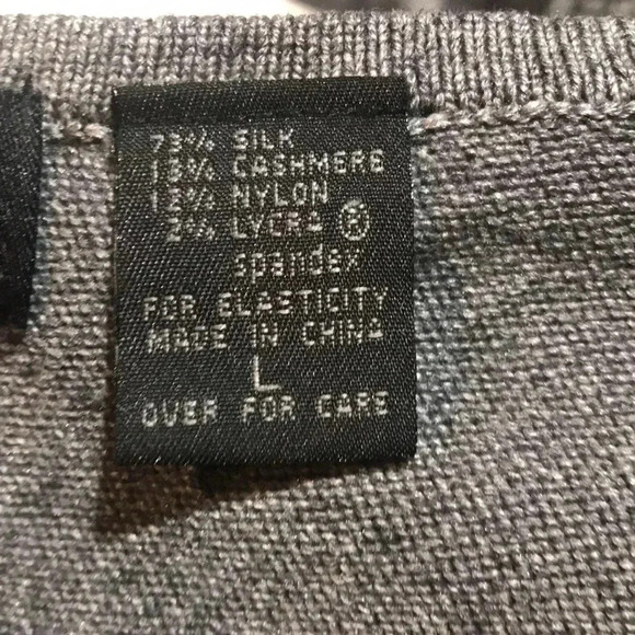 Express Silk Cashmere Blend 3/4 Sleeve V Neck Front and Back Pullover Sweater-L - Picture 10 of 10